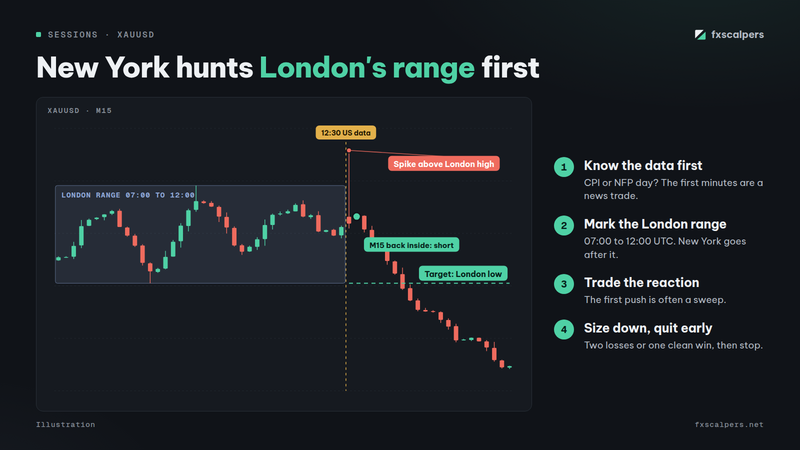 Diagram: New York hunts London's range first